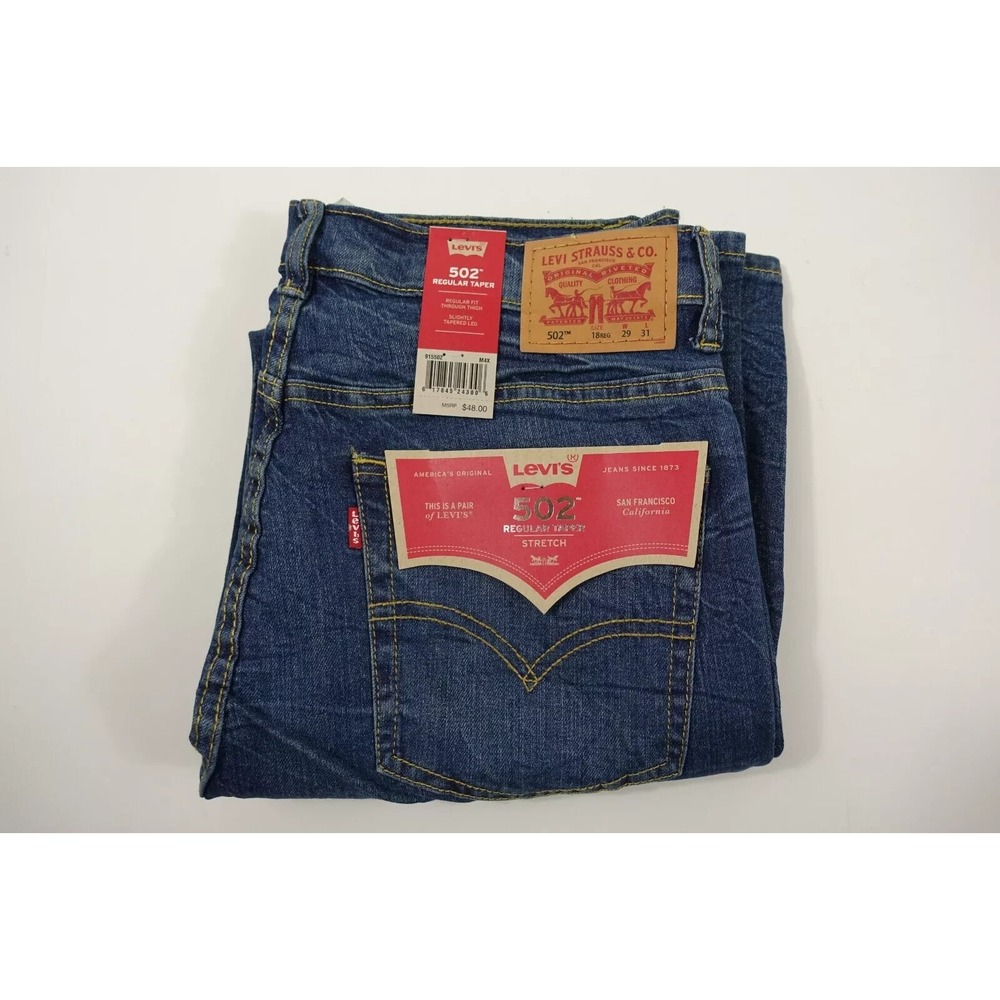 Levis 502 Jeans Boys Size 18 Regular 29x31 Regular Fit Tapered Leg Stretch - Picture 4 of 5